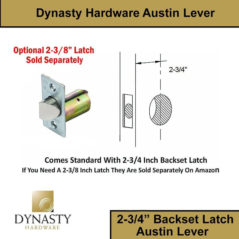 Dynasty Hardware Privacy Door Lock Lever Lockset, ADA Compliant, Light