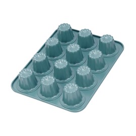 CHEFMADE Canele Form Non-Stick 12 Cavity Canele Muffin Bakeware Cupcake Pan for Oven Baking (Green)