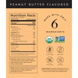 Truvani Vegan Pea Protein Powder | Peanut Butter | 20g Organic Plant Based Protein | Single Serving Travel Packets | 10 Servings | Keto | Gluten & Dairy Free | Low Carb | No Added Sugar
