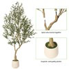 Realead 7ft Artificial Olive Tree with Tall Exquisite Planter -