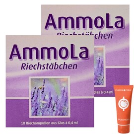 AmmoLa Smelling Sticks, 2 x 10 Odour Ampoules of 0.4 ml, Concentration, Attention Training, Panic Attack, Stress Management, Stress Reduction, Skills Training, Economy Set Plus Pharma Giveaway
