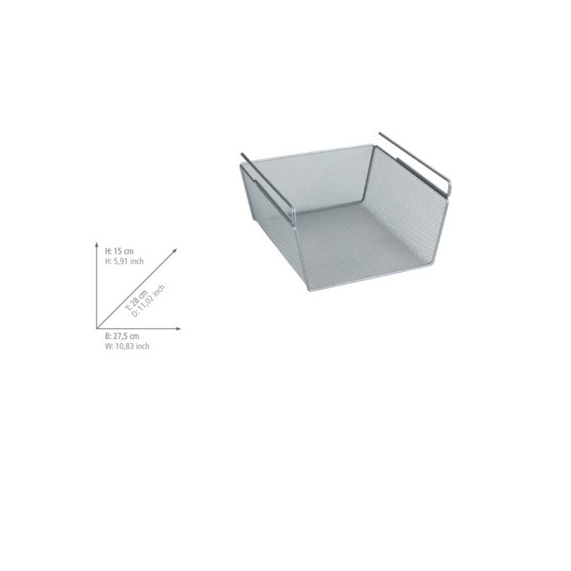 Wenko 53142100 Basket, Matt Silver, 28 x 14 x 23