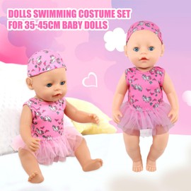 Baby Doll Clothes 14-16 Inch Swimming Baby Doll Outfit, 2 Piece Baby Swimming Set, Swimming Set for Dolls, BABY born Swimsuits, Sweet / Easy Dress-Up, for 43 cm Dolls / Little Girls
