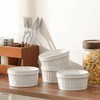 MALACASA Ramekins 8 Oz Oven Safe, Ceramic Creme Brulee Souffle
