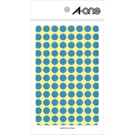A-One Color Labels, Empty Round, 0.4 inches (9 mm), 14 Sheets 07006