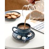 Hasense 4 Oz Espresso Cups with Saucers Set of 4,