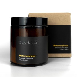 Apokati Metamorphosis Cleansing Clay Mask with Organic Herbs, Natural Resins, and Mineral-Rich Formula, Suitable for Sensitive Skin, 3.5oz (100g)