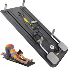 Black Squid Pilates Reformer Board Equipment - Portable + Foldable Premium Exercise Kit USA