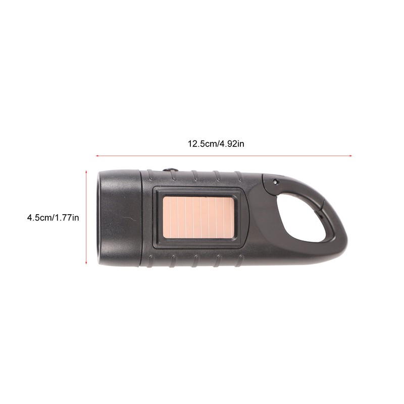 Hand Crank Solar Powered Rechargeable Flashlight Mini Solar Flashlight for
