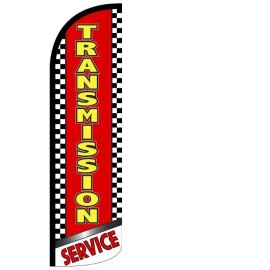 TRANSMISSION SERVICE - Windless Swooper Flag 3x11.5 ft Feather Banner Sign rq55
