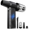 Compressed Air Duster, 150000RPM Super Power Cordless Electric Air Duster with LED Light, Fast Charging Rechargeable Air Blower 3-Gear Adjustable for Computer, Keyboard, Car, Outdoor and Home, Black