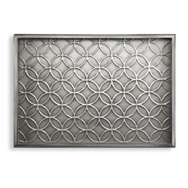 Good Directions Small Boot Tray, Double Circles Multi-Purpose All Weather Decorative Boot Shoes, Plants, Garage, Patio Door, Pet Bowls, 20 inch Entry Indoor Shoe Tray for Apartment, Dark Zinc Gray