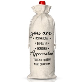 EUFJDKSL Inspirational Gifts Wine Bag, Appreciation Gifts for Coworkers Boss Employee, Thank You Wine Bag for Teacher Nurse, for Women Men