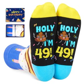 HAPPYPOP 49th Birthday Gifts Ideas Socks - Gifts for Guys in Their 49s, 49 Year Old Gifts for Men Women, 49th Birthday Socks