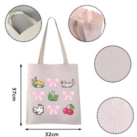 Valley Game Inspired Gift Stardew Video Game Reusable Grocery Shopping Bag (Bow Valley tote)