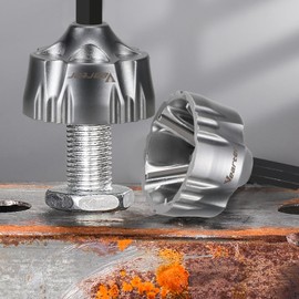 Vearter Deburring External Chamfer Tool for Metal, Countersink Chamfering Drill Bit with Carbide Blades, Bolt Thread Repair Tool Quick Release Hex Shank Fits 1/2" to 1-3/8"