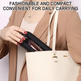 Pinkmik - Bolsa de maquillaje transparente para maquillaje portátil, bolsa de cosméticos de viaje transparente con cierre para mujer, negro (B/Black), Delgado, Bolsa de maquillaje transparente con