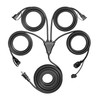 Eversimpleinc Black 1 to 4 Splitter Outdoor Extension Cord 28