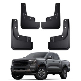 JLBMMLY Mud Flaps Compatible with Ford Ranger Accessories 2025 2024 Splash Guards All Weather Fender Guard Mudguards Sediment Protection No Need to Drill Holes(Won't Fit Raptor)