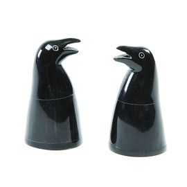 Creative Co-op Penguin Salt and Pepper Shakers, 3.5-Inch, Black, Set of 2