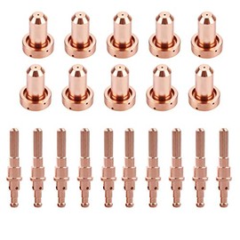 KEMAO 10Pcs 9-8215 Plasma Cutter Electrode & 10Pcs 9-8253 Plasma Cutter Nozzle Tips Fit for Thermal Dynamics SL60/SL100 Plasma Cutting Torch Consumables