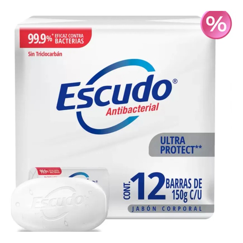 Escudo Ultra Protect Jabón En Barra 12 Pzs De 150g