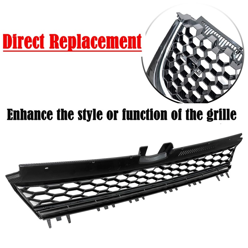 BST BSSP Front Grille Honeycomb Carbon Fiber Print For 2015-2016