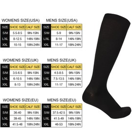 Utensilsto Medical Compression Socks for Men and Women, 20-30 mmHg, Knee Socks, Long Compression Socks, Compression Socks for Running, Flight Sports, Travel, Pregnancy, Pack of 3 Pairs