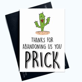 New Job Leaving Card Rude Funny Witty Banter Colleague Co Worker Good Luck PC934