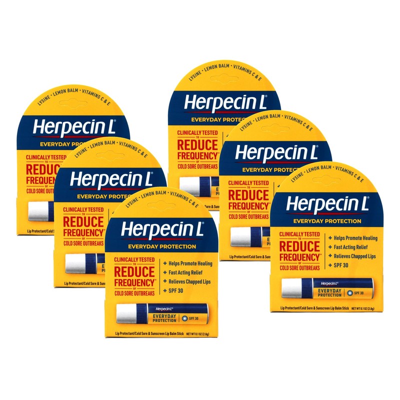 Herpecin-L bálsamo labial, 30 SPF, 0,1 onza, Pacquete 6
