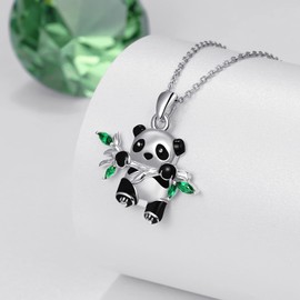 Dreamboat Panda Necklace for Women 925 Sterling Silver Pandas Pendant Necklaces Animal Jewelry Gifts for Pandas Lovers