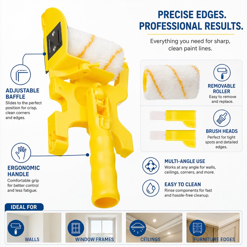 Paint Edger Roller for Wall Decorating – Adjustable Corner Guard