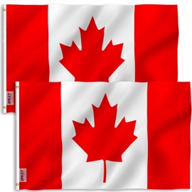 Anley Pack of 2 Fly Breeze 3x5 Foot Canada Flag - Vivid Color and Fade Proof - Canvas Header and Double Stitched - Canadian National Flags Polyester with Brass Grommets 3 X 5 Ft