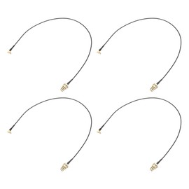 uxcell 4Pcs MMCX Male Right Angle to SMA Female Bulkhead,Pigtail Antenna Coaxial RF1.37 Low Loss Cable,RF Coaxial Connector,20inch