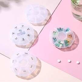 Premium Transparent Portable Weekly Pill Organizer Case 17ea