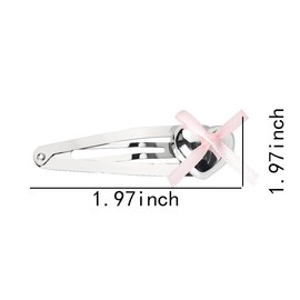Snap Hair Clip Barrettes for Women Girls Metal Bb Barrettes Bowknot Bow Hair Clip for Girls Hair Barrettes for Women Fine Hair Heart Hair Clips Pink Hair Bow Accessories for Women BB Hair Clip
