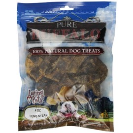 Loving Pets Pure Buffalo Lung Steaks Dog Treat, 4 -Ounce