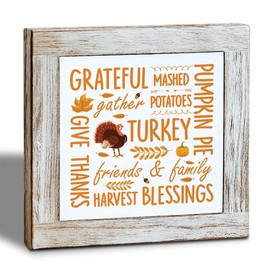 Fall Decor Sign, Fall List Wood Signs, Autumn Home Decors for Kitchen Bedroom Living Room, Harvest Decor, Thanksgiving Decoration, Decorative Wooden Table Signs, 5x5inches