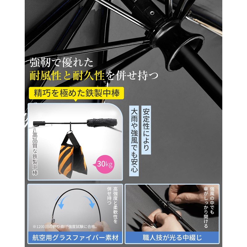 Rainsmile Folding Umbrella, Durable, Parasol, For Both Sunny and Rainy