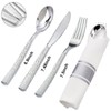 Supernal 60 Pack Pre-Rolled Silver Plastic Cutlery Heavy Duty Wrapped