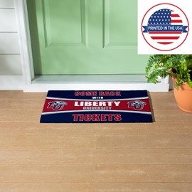 Team Sports America Liberty University | Indoor and Outdoor Entryway | 28 x 16 Inches | Non Slip Back | Welcome Floor Mats | Muddy Dog Paws | Front Door Entrance Home Décor