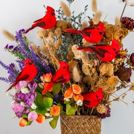 YCHTEWY-12PCS Bird Christmas Ornaments Clip on Cardinals for Trees-3.5 lnch (B)