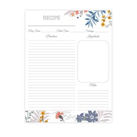 Lubudingjoy Premium Recipe Paper for 8.5" x 11" Recipe Binders, Brilliant Design Letter-Size Recipe Card Sheets 30 Count, Full Size Recipe Refill Pages for Recipe Book(Blossom)
