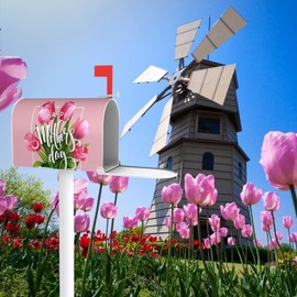 Mailbox Cover Happy Mothers Day, Beautiful Flower Print Outdoor Mail Cover Letter Post Box, Standard Size 25.5x21 in Magnetic Mailbox Case for Home Garden Yard Decor