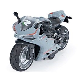 Gilumza Pull Back Motorcycle Toys, Pullback Gift with Music Light, Race Motorcycles Toy for Boys Kids Age Over 3 4 5 6 7 8 Year Old (GrayOrange)