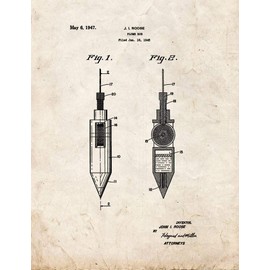 Plumb Bob Patent Print Old Look (5" x 7") M15101