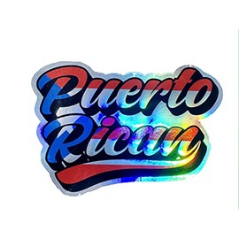 Puerto Rican Holographic Vinyl Decal - Flag Bumper Sticker - Proud Puerto Rico Sticker