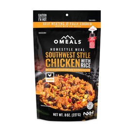 OMEALS Southwest Style Chicken w/Rice MRE | Sustainable Premium Fully Cooked Food w/Heater | No Refrigeration | Extended Shelf Life | For Outdoor Enthusiasts, Travelers, Emergency Supplies | USA Made