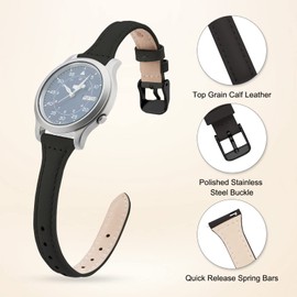 Ritche Christmas Gift Black 16mm Leather Watch Bands for Women,Ladies Watch Bands Replacement Black Buckle for Galaxy Watch 2/ Active 2/3/ 4/5 Pro 40 41 42 44 45 46 mm, White Elephant Gifts, Stocking Stuffers for Men