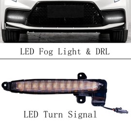 Prefer Warehouse Pair Of Dual Color White LED Fog Light DRL Amber Turn Signal TSL + Wiring Compatible With Toyota Corolla SE XSE 2020-2023 Replaces 812B012010 812A012010 TO2562105 TO2563105